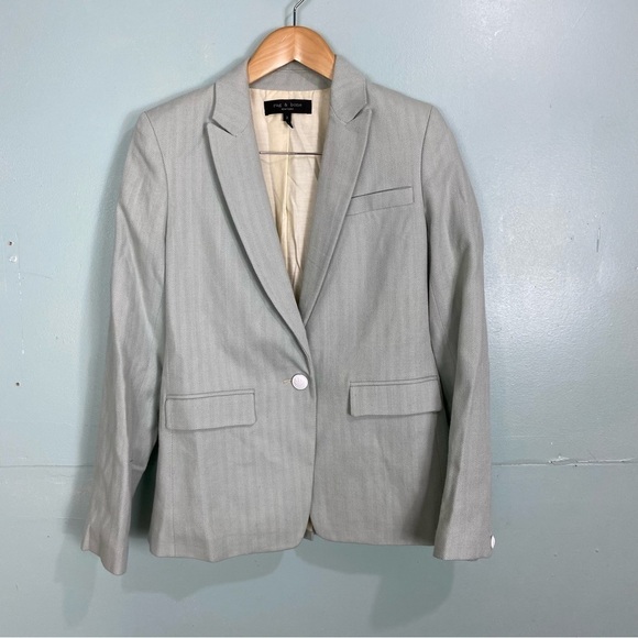 Rag & Bone Minty Blue Blazer Sz 2 - Picture 1 of 7